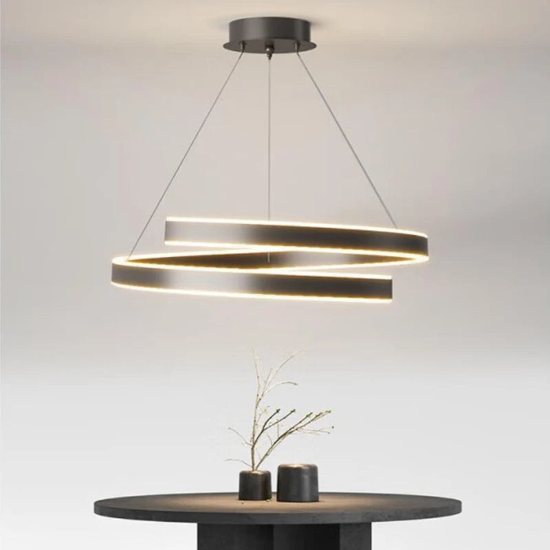 Lustre Simple Noir/Blanc adapté au Salon Salle à Manger Cuisine Rond éclairage décoration intérieure - vue 3 sur 11