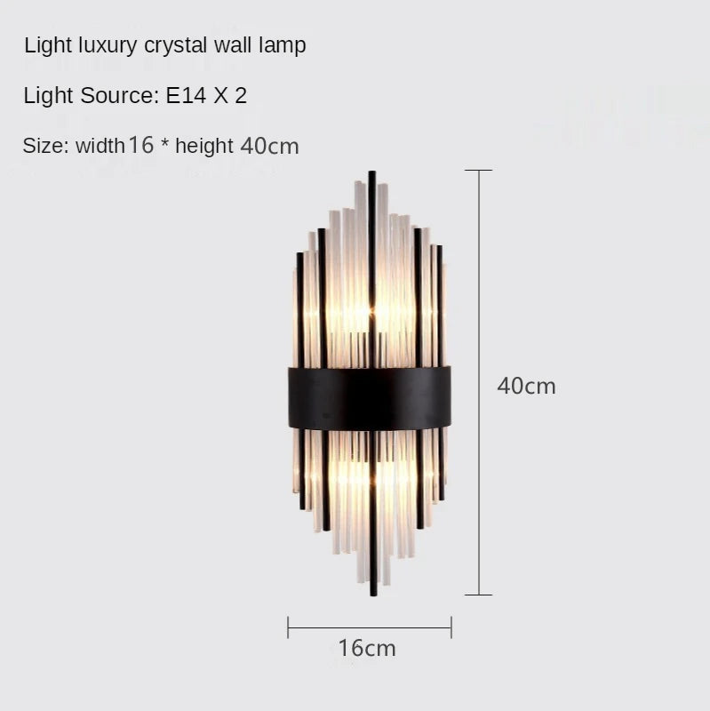 applique murale led en cristal design nordique élégant - vue 10 sur 12