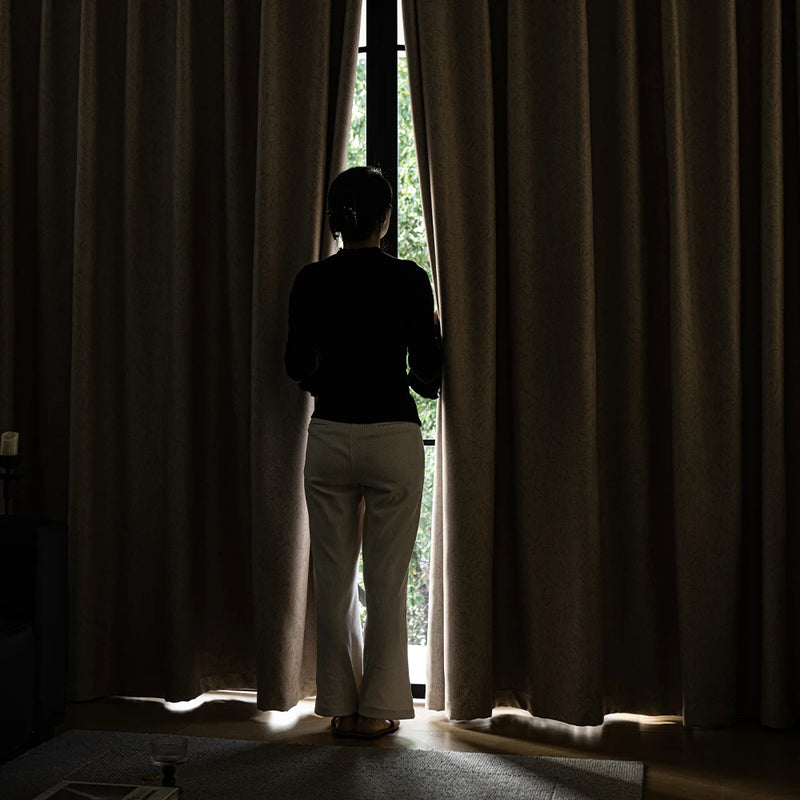 Rideau occultant floral style français pour salon chambre