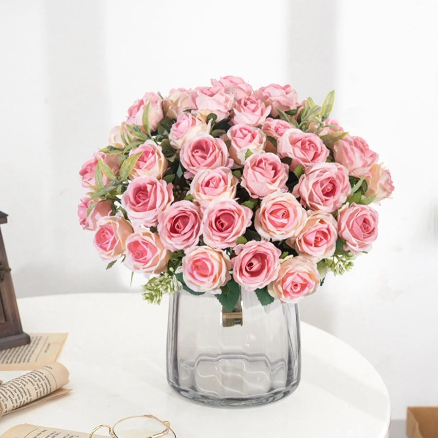 bouquet de roses artificielles en soie pour décorations et événements festifs - vue 6 sur 12