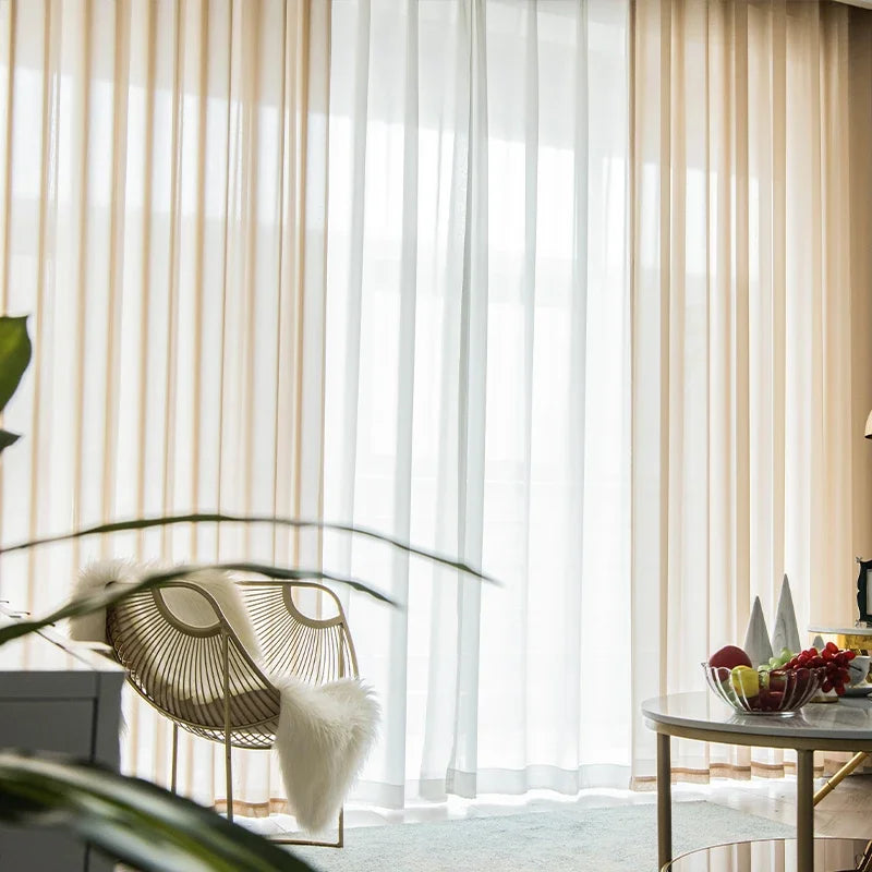 Voilage moderne motif vagues pour salon chambre fenêtre - vue 4 sur 10