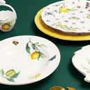 Assiette ceramique style europeen motif citron elegant table