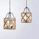 lustre en bois créatif américain rural pour boutiques et restaurants