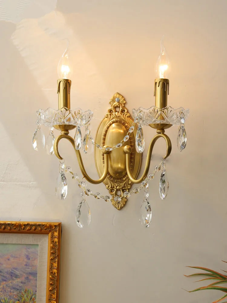 lampe en cristal rétro en cuivre pour décoration intérieure - vue 3 sur 7