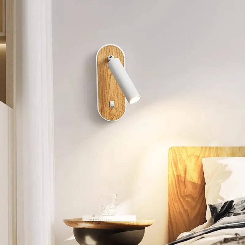 Applique murale LED nordique en grain de bois - vue 2 sur 8
