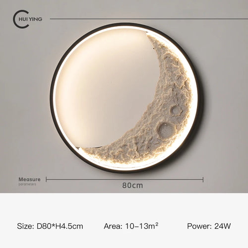 applique murale lune à led avec intensité variable décorative - vue 13 sur 15
