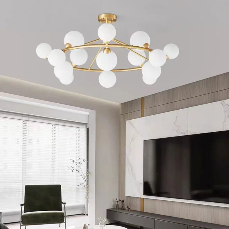lustre moderne en acrylique et laiton noir doré pour éclairage intérieur - vue 2 sur 12