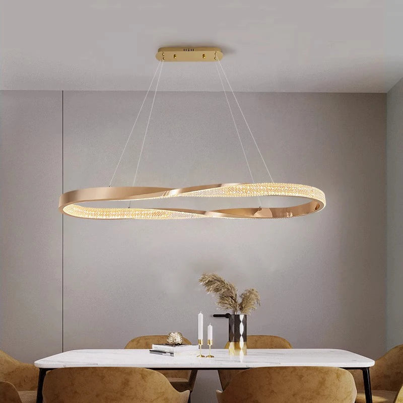 Lustre design moderne décoratif d'intérieur LED - vue 4 sur 7