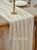 Chemin de table gaze coton rétro bohème mariage décoration
