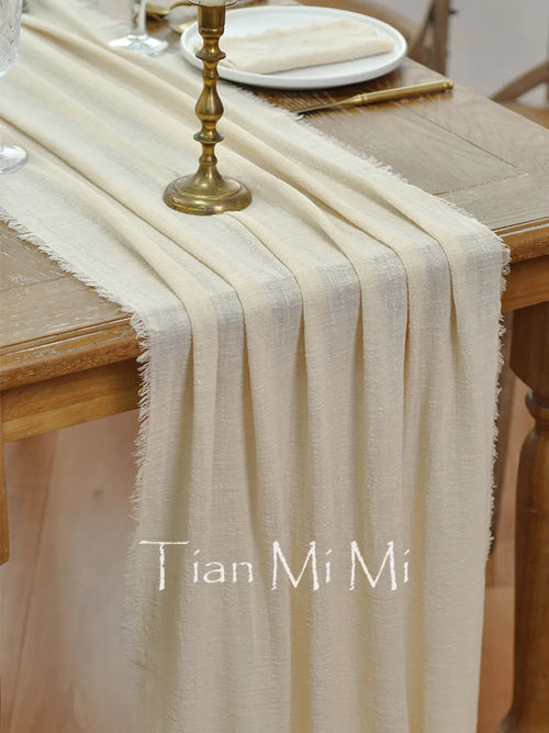 Chemin de table coton gaze rétro décoration mariage