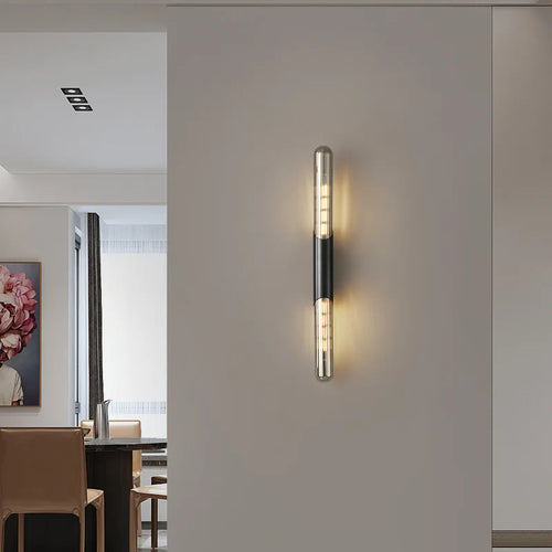 applique murale minimaliste en laiton 	 avec verre transparent - vue 5 sur 8
