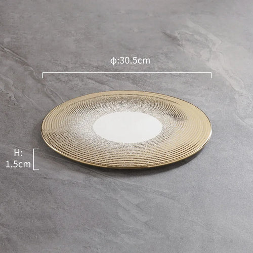 Assiettes plates ceramique style japonais motif sauce restaurant