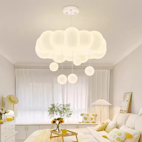 lustre moderne nuages romantique pour chambre enfant décoration intérieur - vue 3 sur 12