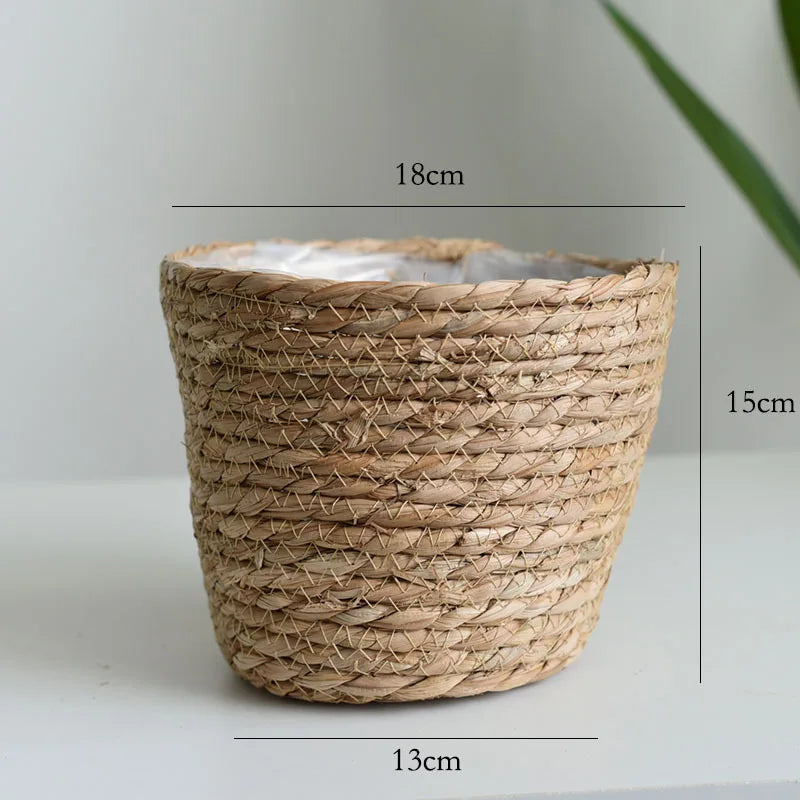 panier en paille pour plantes d'intérieur et d'extérieur - vue 23 sur 28
