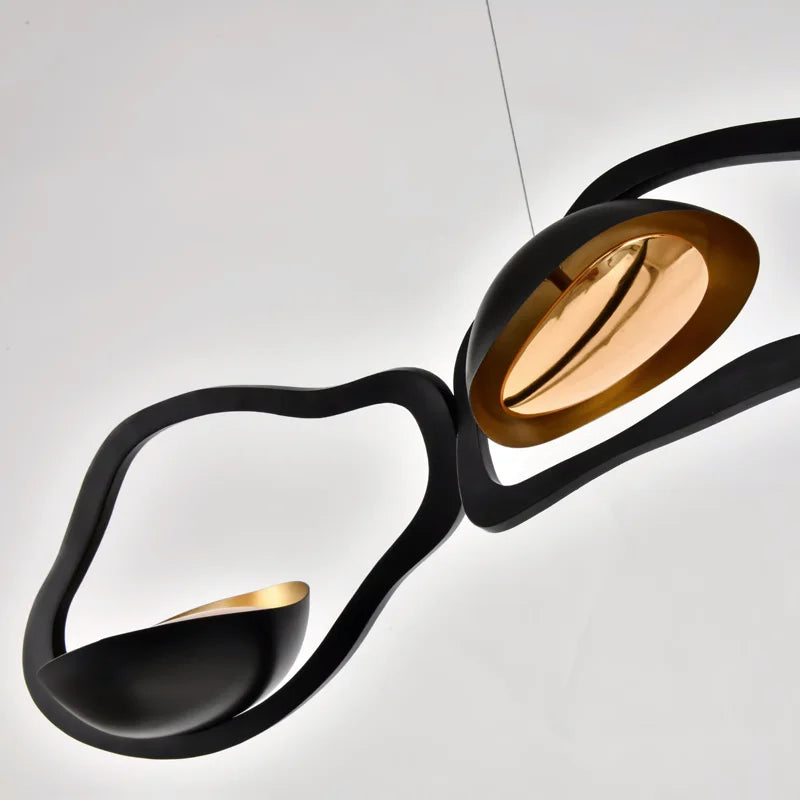 Lustre design noir et cuivré moderne