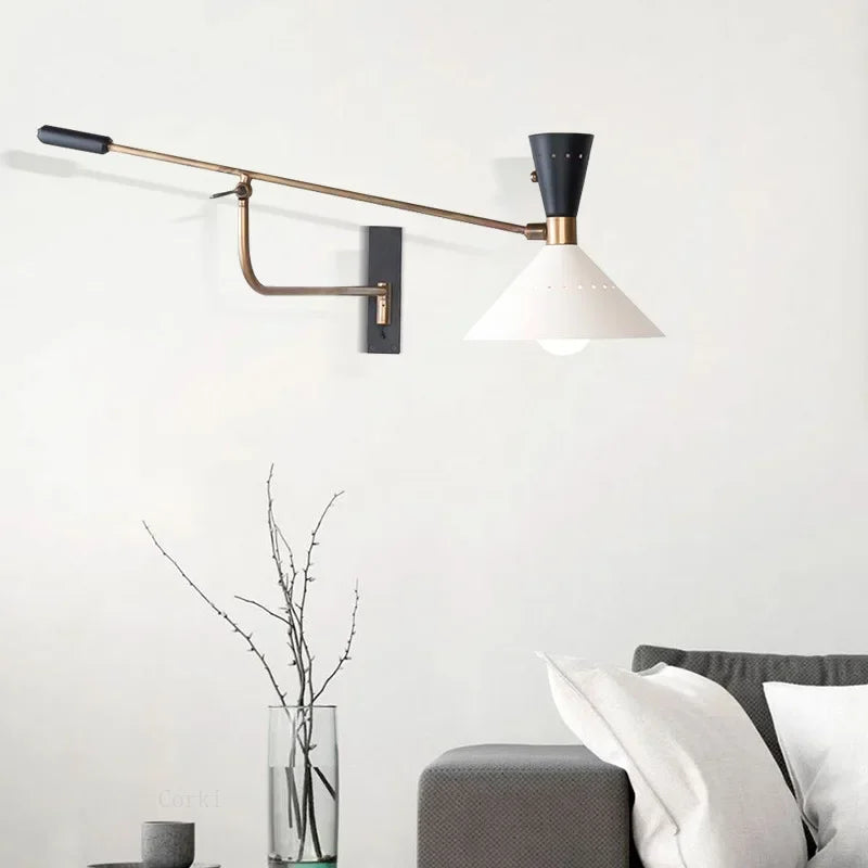applique murale à bras long lampe réglable pour lecture et étude - vue 5 sur 6