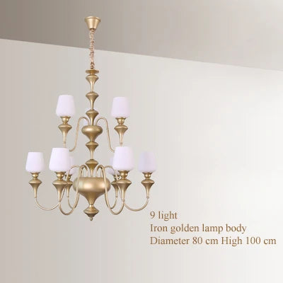 lustre en cuivre avec abat jour en verre élégant et moderne - vue 18 sur 22