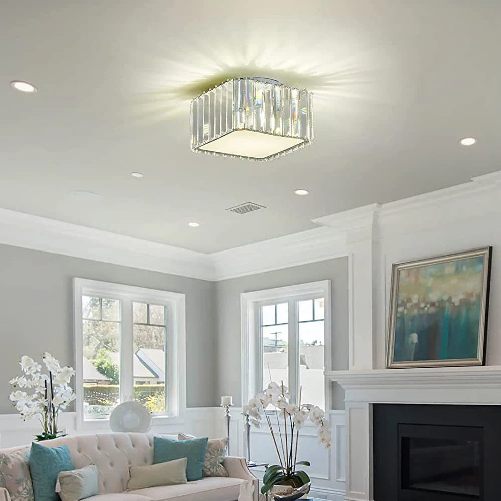 Moderne Simple Cristal Lampe Carrée Plafond Lustre De Luxe Plafonniers Salon Chambre Décorative Led Éclairage Intérieur - vue 5 sur 6
