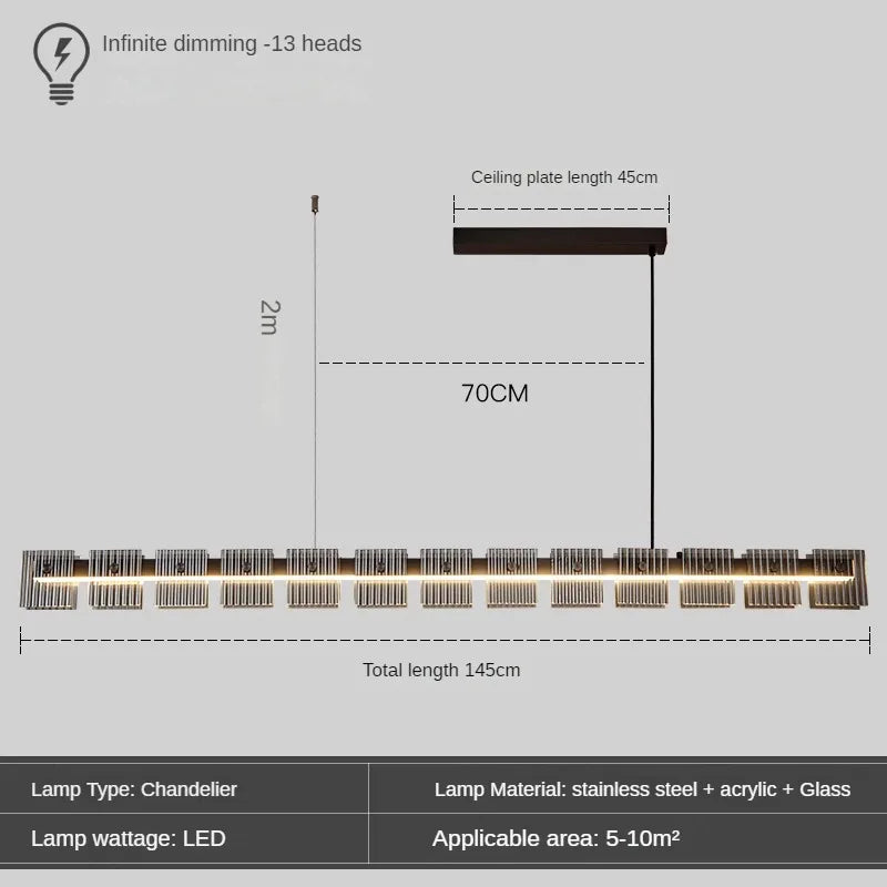 suspension moderne en acier inoxydable avec éclairage led élégant - vue 9 sur 9