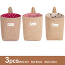 lot de 3 paniers suspendus en toile de jute pour rangement décoratif