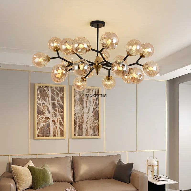 Lustre Led suspendu en forme de boule de verre - vue 7 sur 9