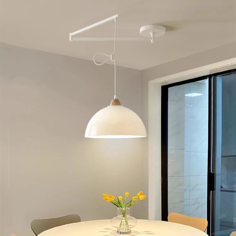 Lustres à bascule de Table à manger modernes LED peuvent être déplacés lampes à long poteau nordique Simple télescopique pliant lustre à bras Long - vue 3 sur 22