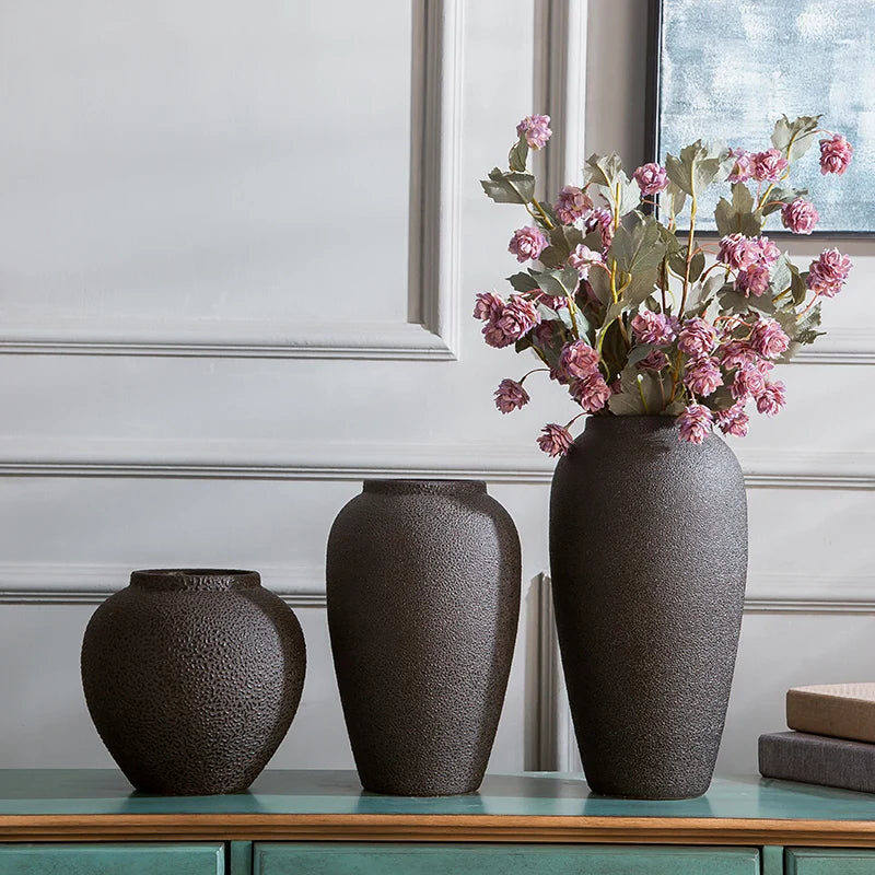 vase en céramique vintage style européen et chinois moderne - vue 4 sur 15