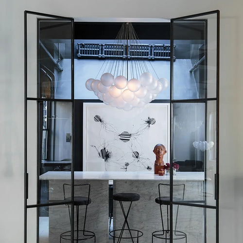 lustre moderne en verre à bulles pour bar et boutique - vue 3 sur 10