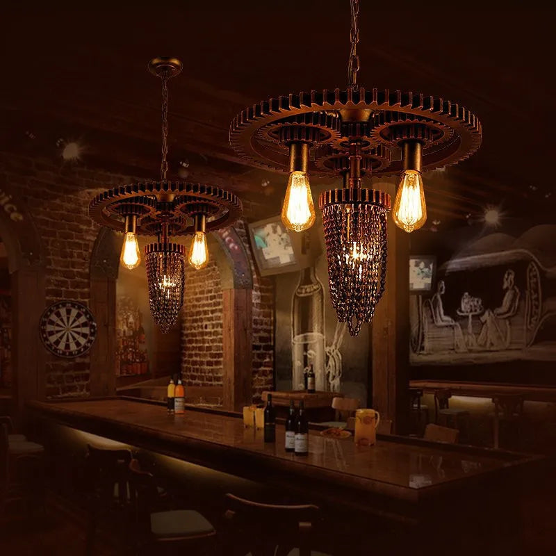 Vintage Style industriel fer Art plomberie suspension lampe Restaurant café Bar Table équipement créatif suspension lumières soutien-gorge - vue 4 sur 7