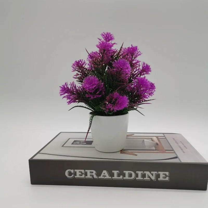 plantes artificielles bonsaï pot herbe décoratif pour bureau et jardin - vue 4 sur 8
