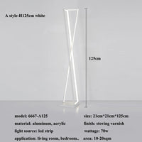Lampadaire Led à géométrie noire et blanche moderne