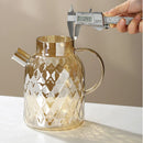 Bouilloire verre couvercle bambou filtre amovible infusions