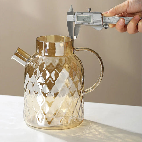 Bouilloire verre couvercle bambou filtre amovible infusions