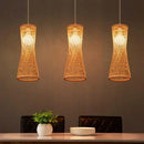 lustre en bambou et rotin tissé style japonais pour décoration