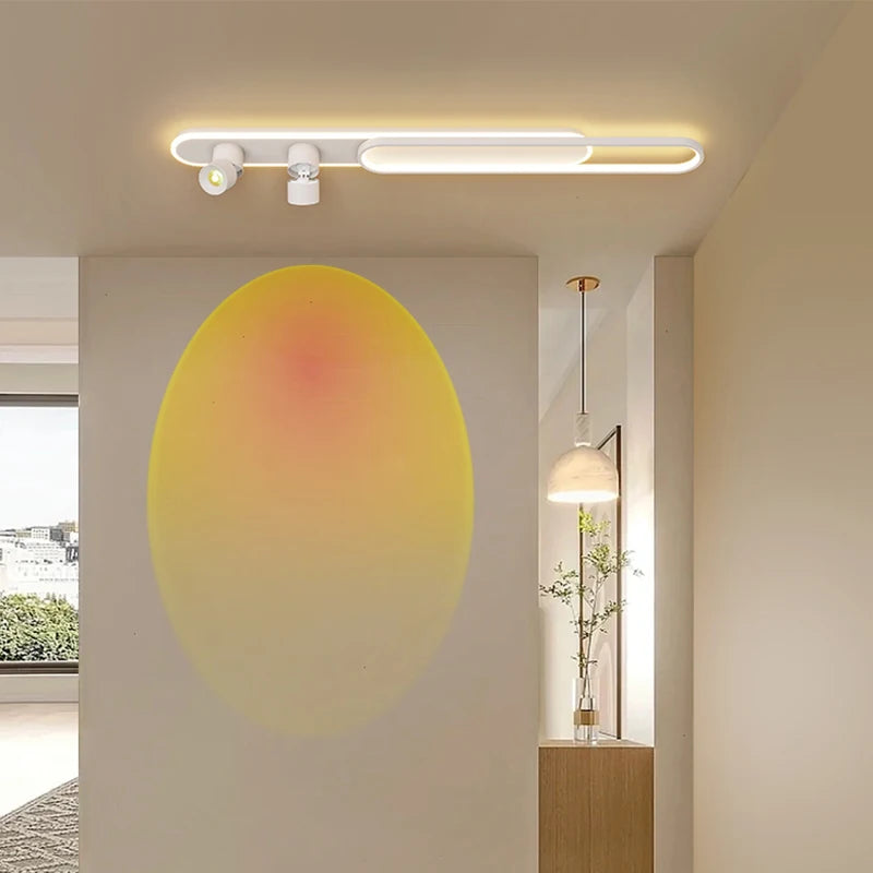 Le soleil ne se couche jamais allée lumière couloir moderne minimaliste salon chambre Long balcon manteau et chapeau Mural plafonniers - vue 3 sur 14