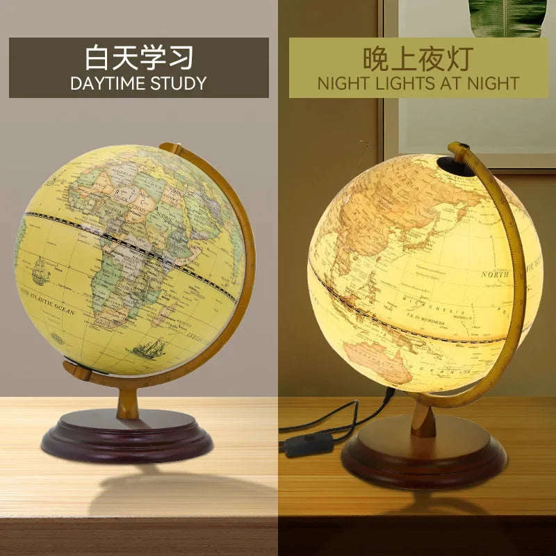 lampe à poser rétro avec globe terrestre décoratif et carte du monde - vue 4 sur 10