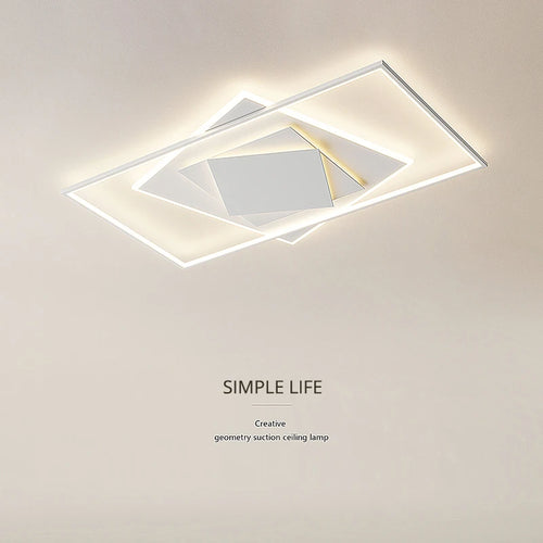 plafonnier led minimaliste géométrique rectangulaire et rond