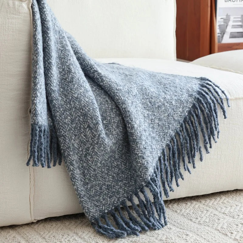 plaid tricot style americain europeen decor salon chambre - vue 6 sur 6