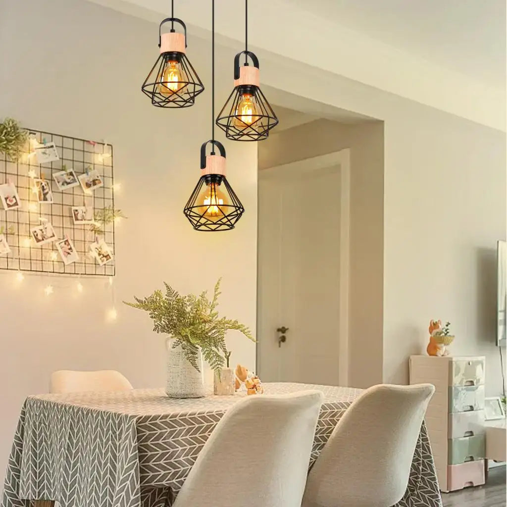 lampes suspendues nordiques en bois massif pour intérieur hôtel café bar - vue 4 sur 14
