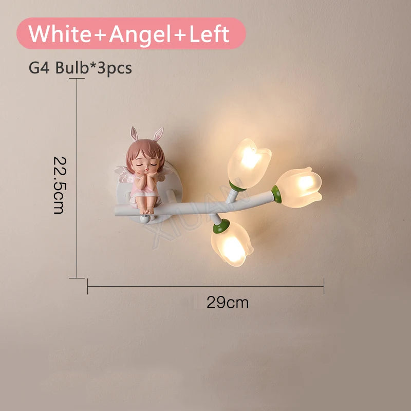 applique murale led g4 fille lapin fleur pour enfants - vue 15 sur 22