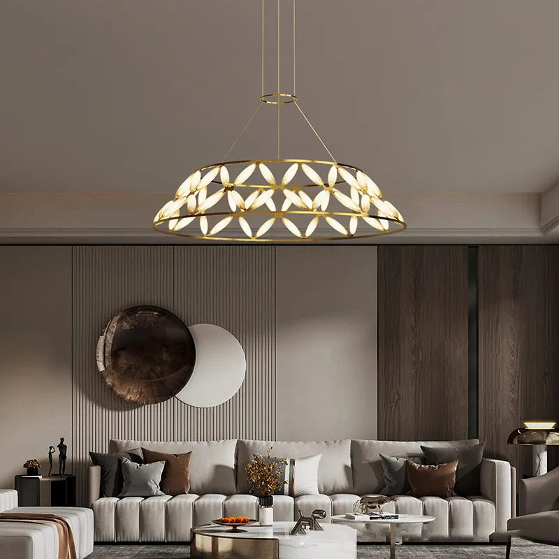 Sandyha Lustres minimalistes modernes creux papillon fleur suspension Design de luxe salon salle à manger chambre lampe à la maison