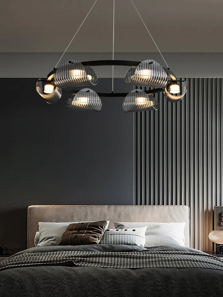 suspension créative en verre et fer pour décoration intérieure - vue 4 sur 10