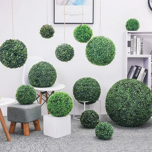 boule décorative en buis artificiel pour jardin mariage et décoration - vue 2 sur 7