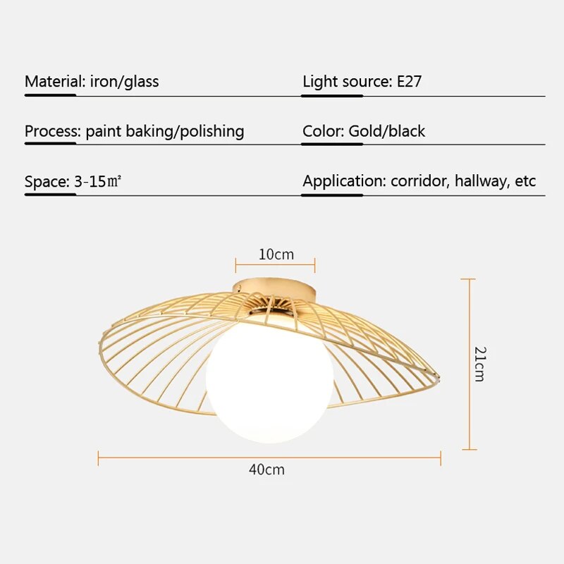 Lampe plafonnier art nordique verre solide - vue 5 sur 10