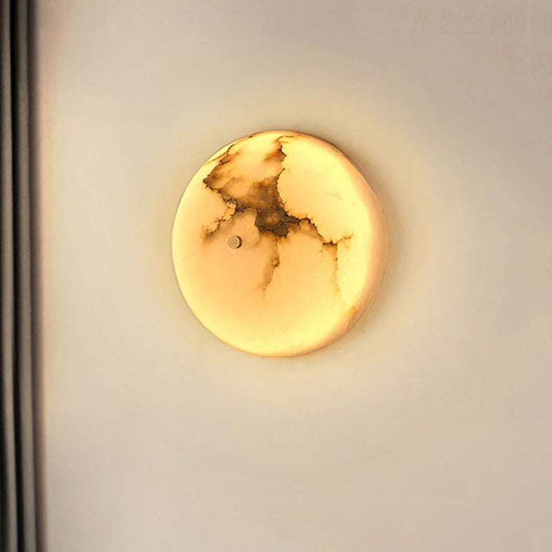 applique murale hémisphère marbre led pour hôtel escalier - vue 2 sur 8