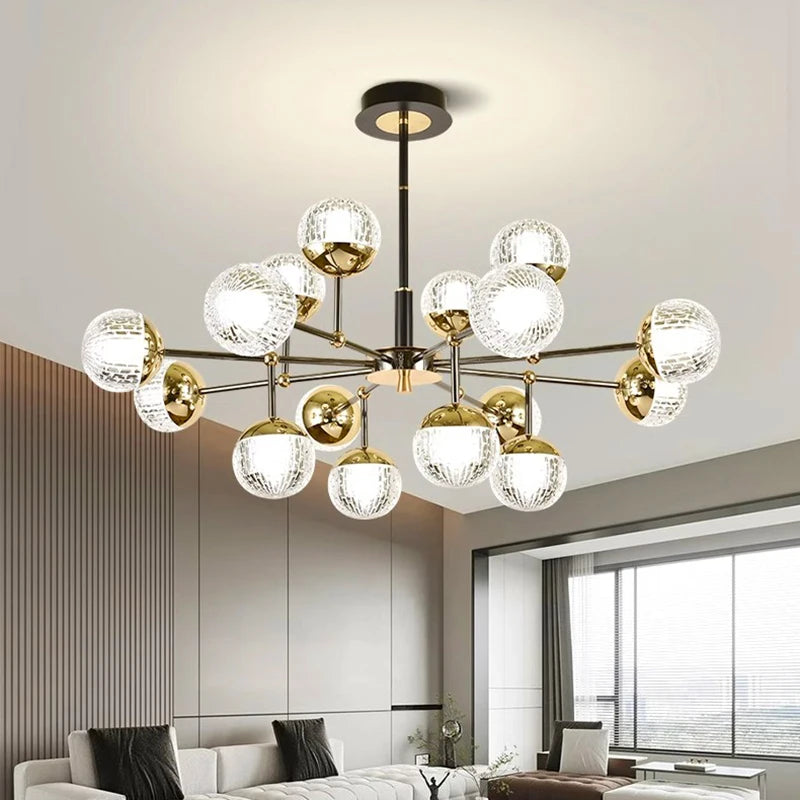 lustre design boules éclairage intérieur salon fantaisie - vue 2 sur 10