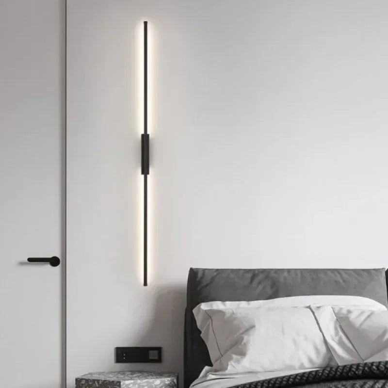 applique murale led moderne longue maison salon monté canapé - vue 2 sur 9