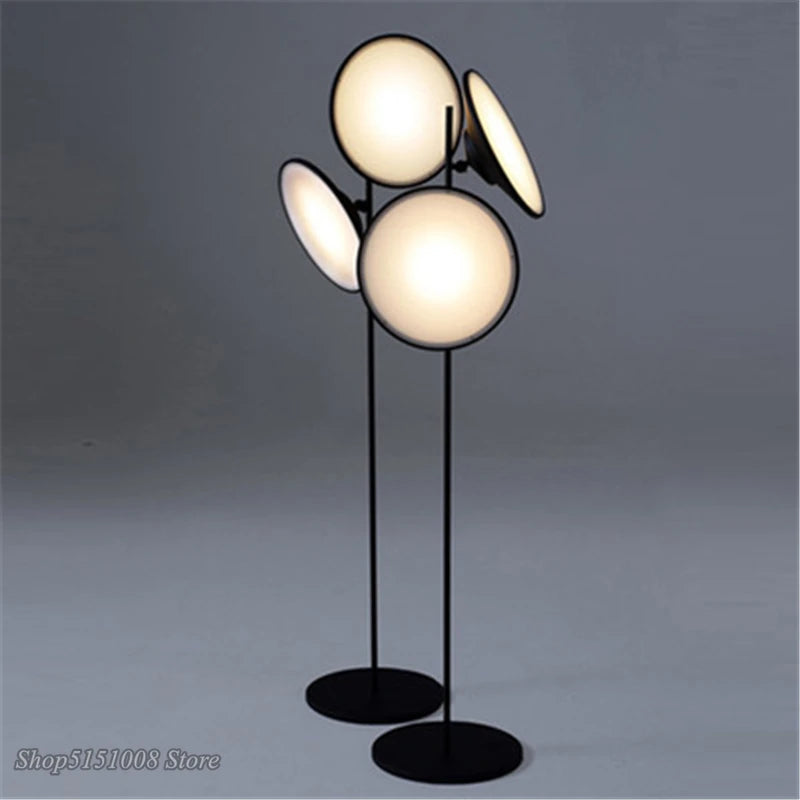 lampadaire led moderne design nordique double lumière décorative - vue 6 sur 7