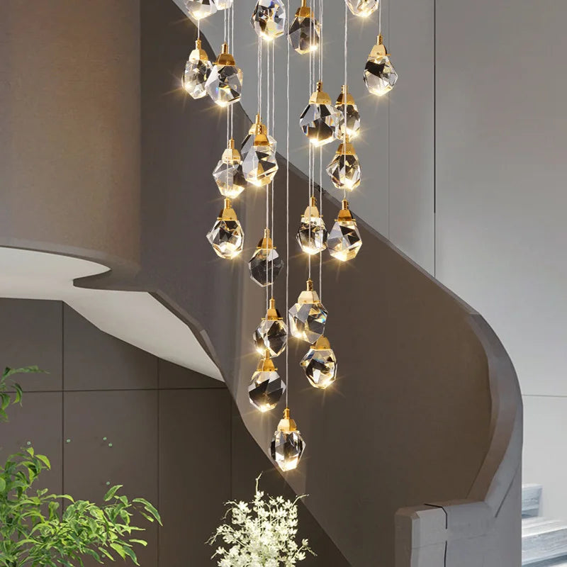 lustre en cristal moderne winfordo pour hall d'exposition - vue 5 sur 13