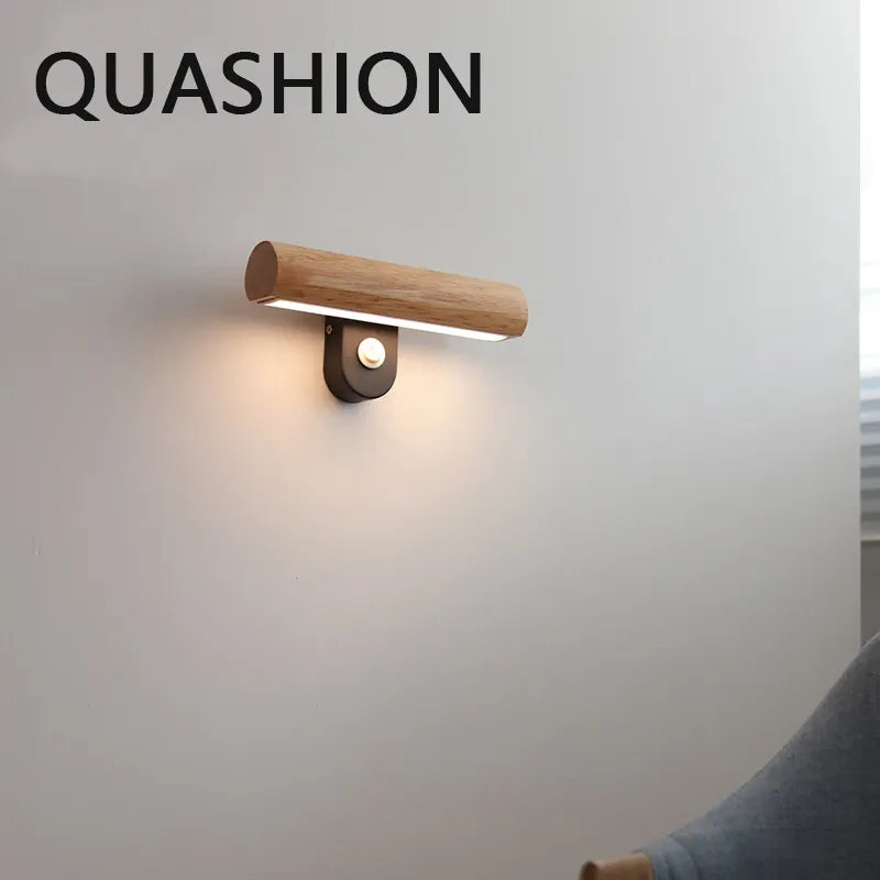 Applique murale LED Rotatives en bois arrondi - vue 8 sur 8